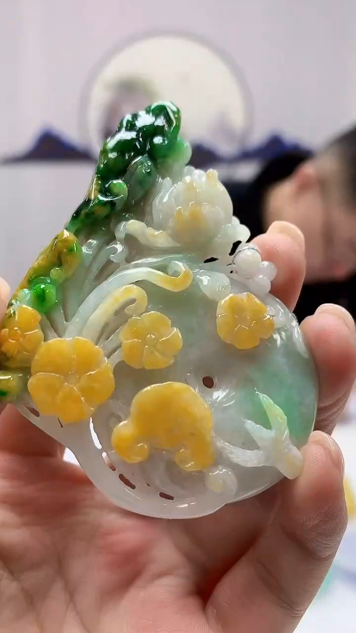 【闪购商品】定制翡翠未镶嵌5152ms-毛货挂件178