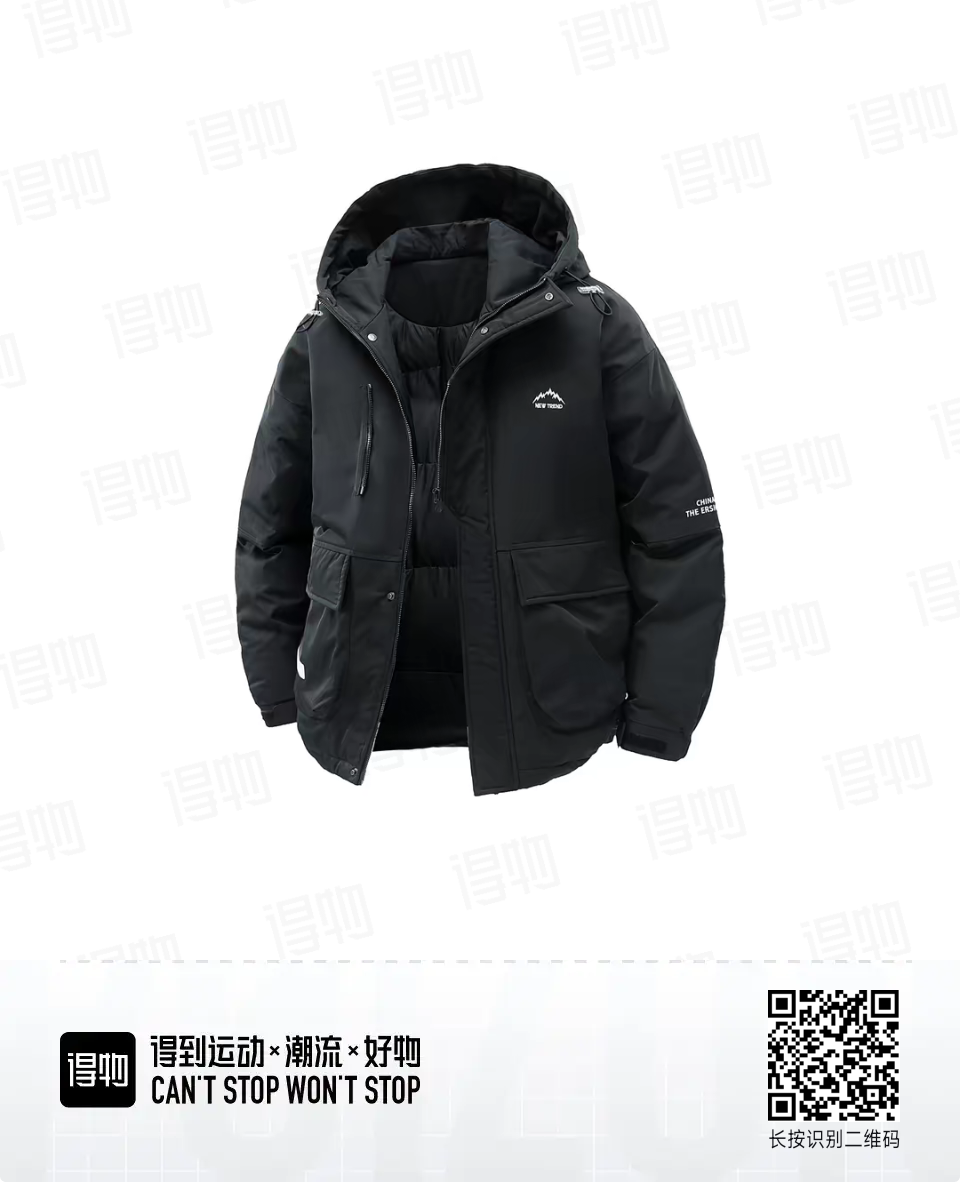 783-LT家超厚棉服-纯色简约连帽工装棉服-