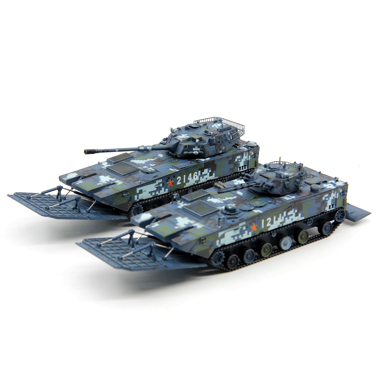 UNISTAR ZLT-05式两栖步兵突击炮战车海洋丛林数码三成品模型1/72