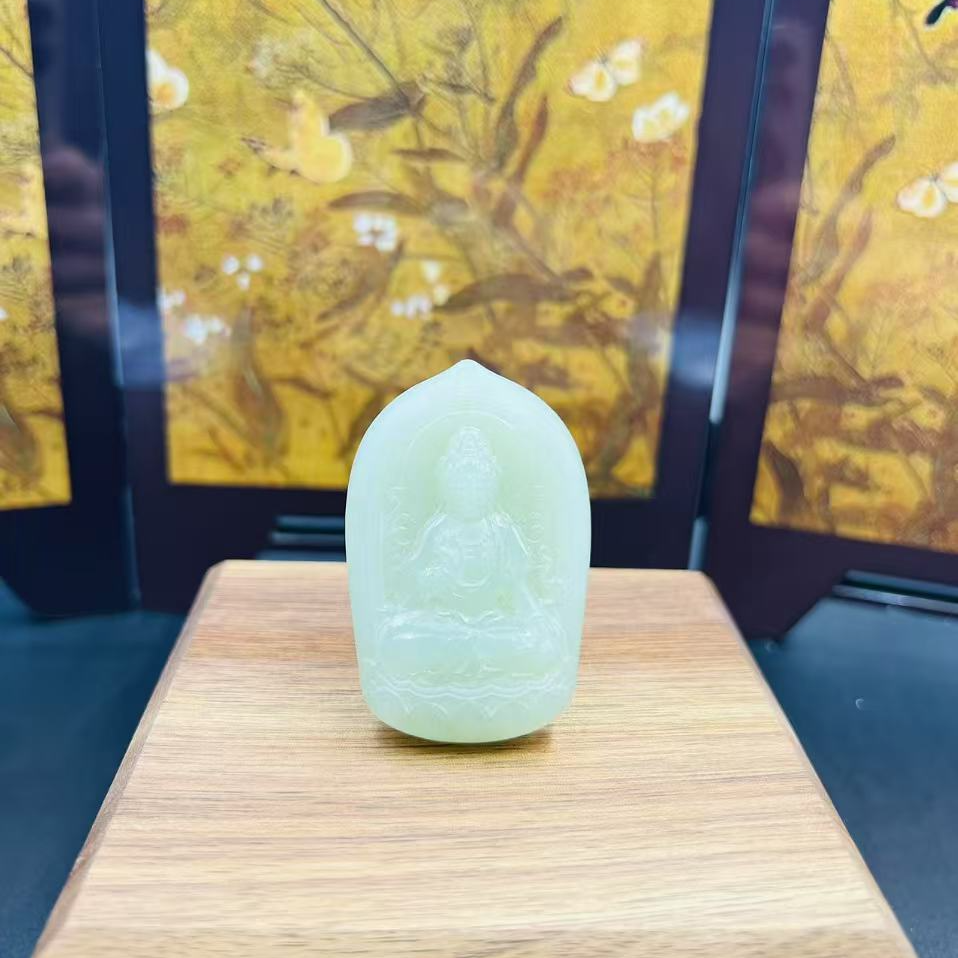 和田玉观音吊坠1014