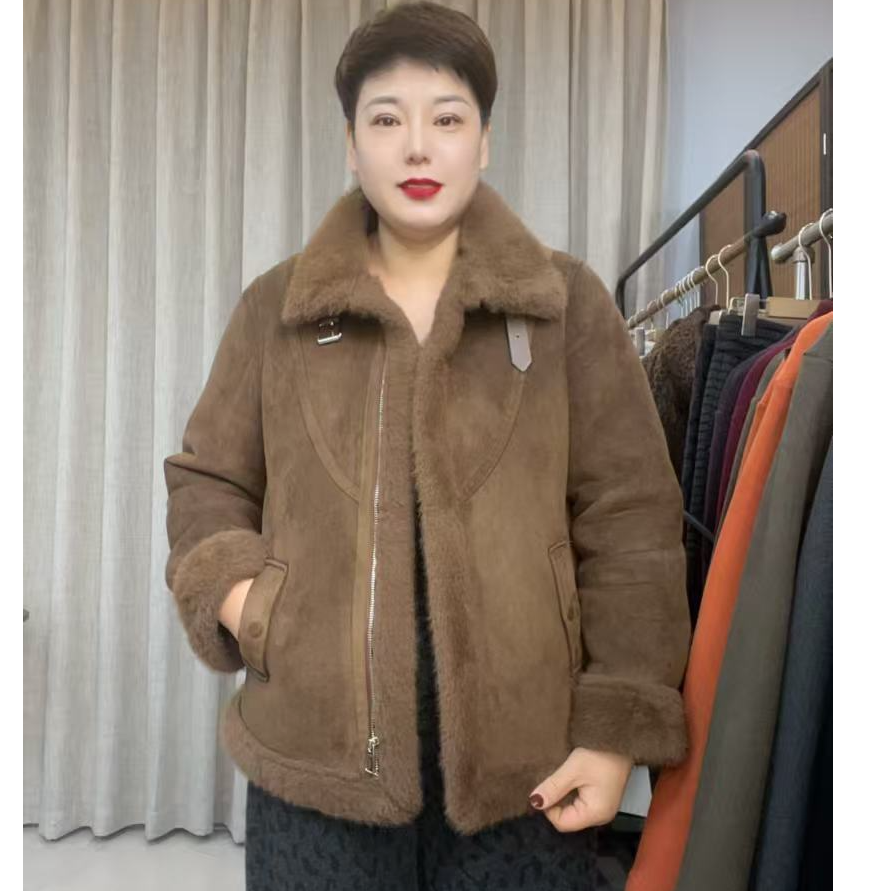冬季百搭休闲大码毛毛外套25910款