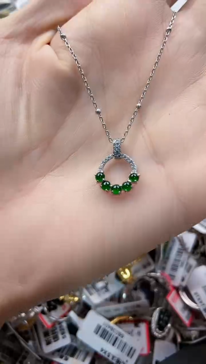 翡翠戒指银S925镶嵌1111-----8