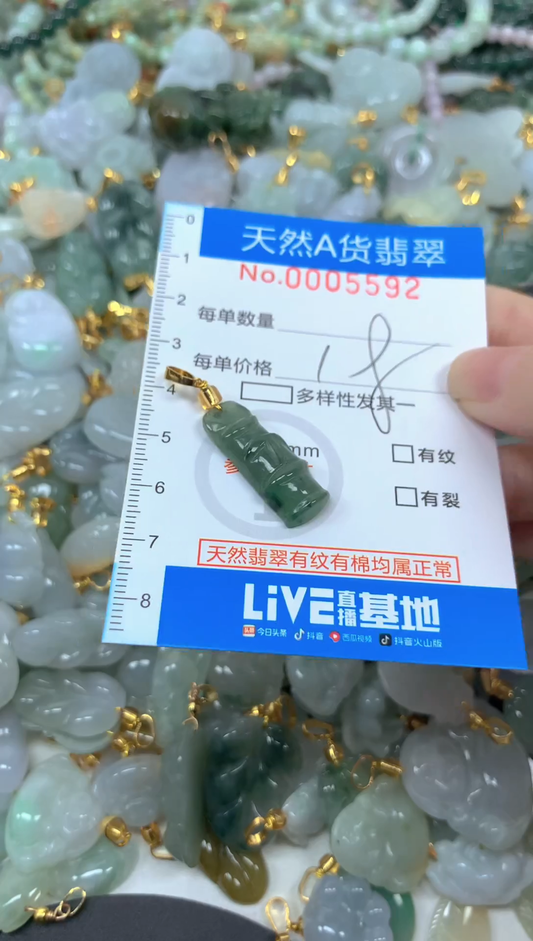 颈饰未镶嵌翡翠净货挂件-5592