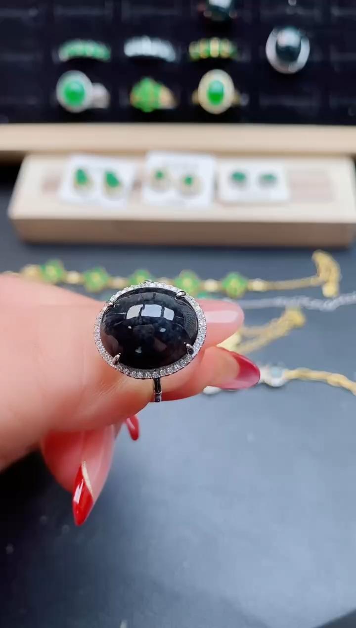 【闪购商品】翡翠戒指银S925镶嵌0580550