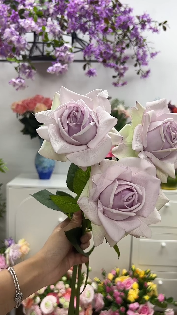 3枝紫绿色手感保湿水晶