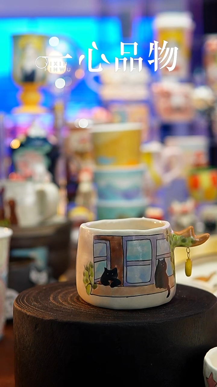 杯子瓷S512景德镇手工手绘杯子摆件