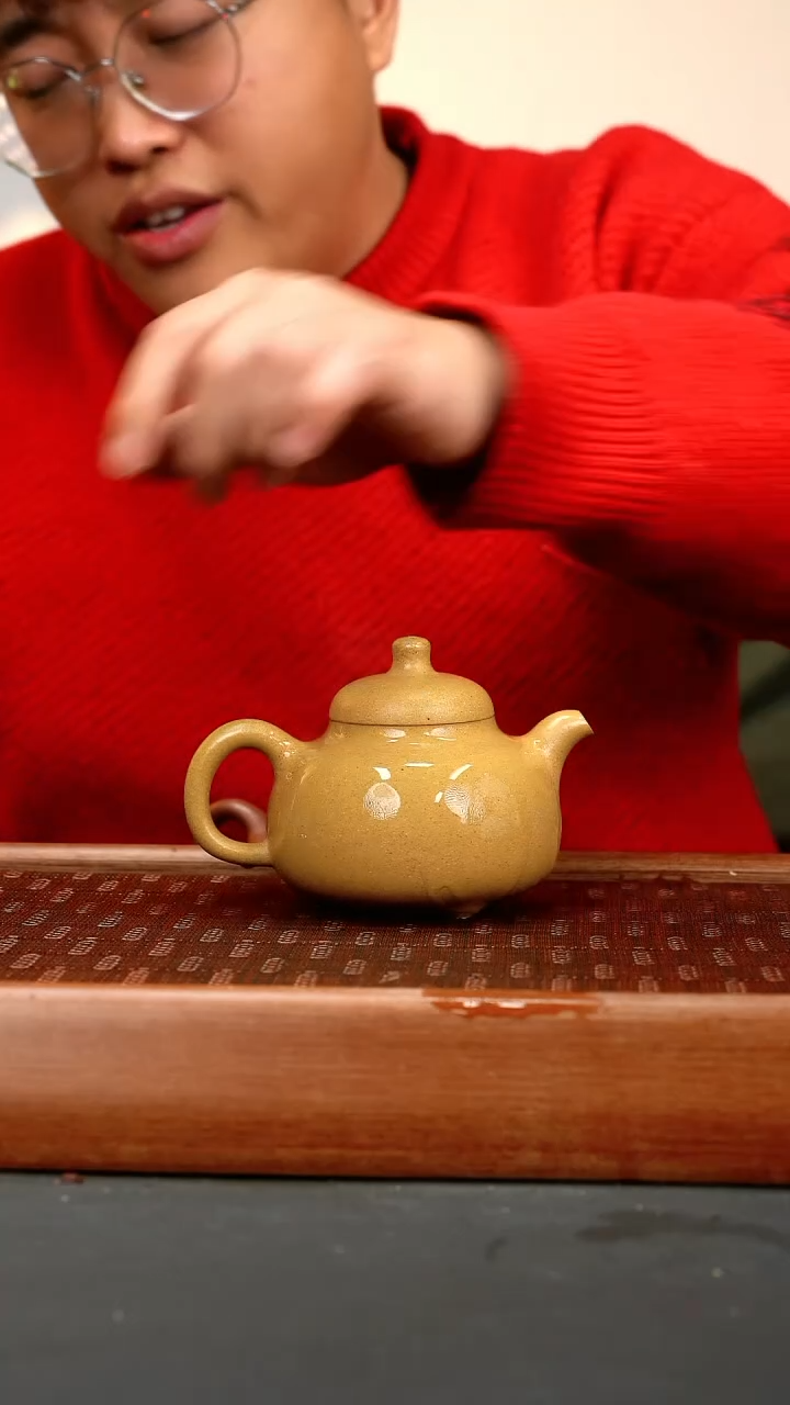 【闪购商品】紫砂茶壶sy 黄金段 手磨粗纱 三足乳鼎