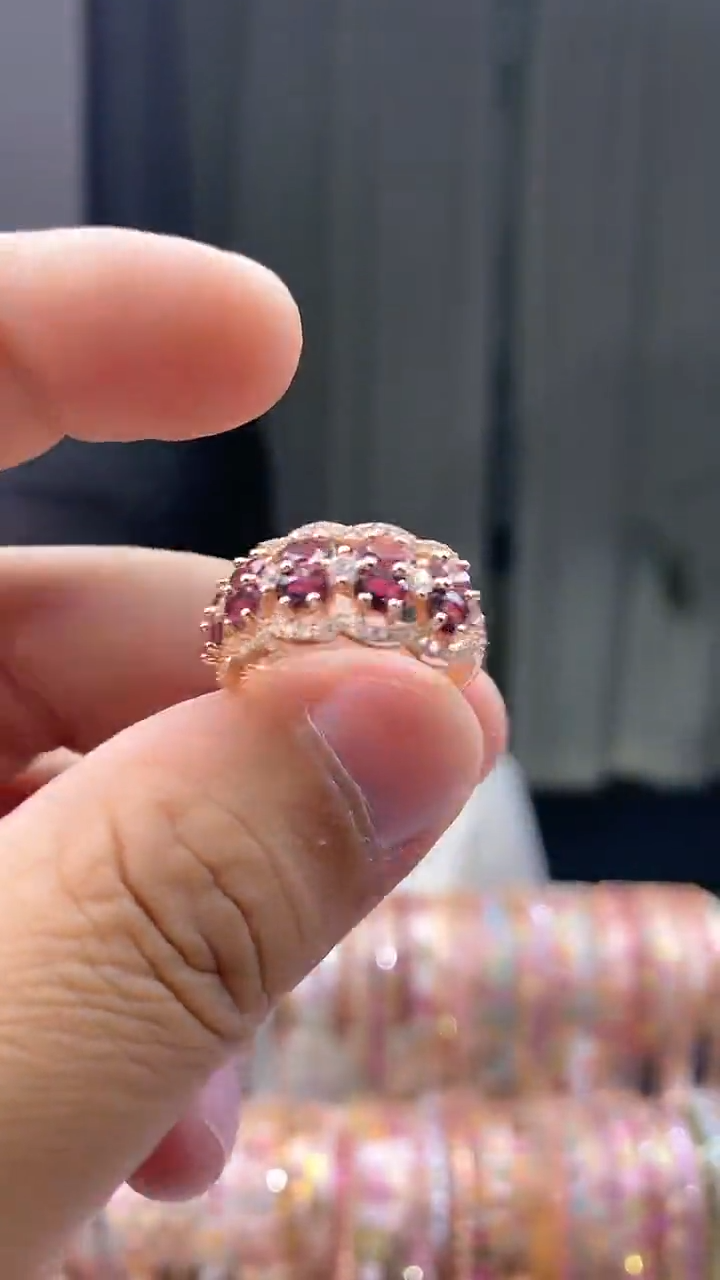 【闪购商品】碧玺戒指银S925镶嵌345354354354