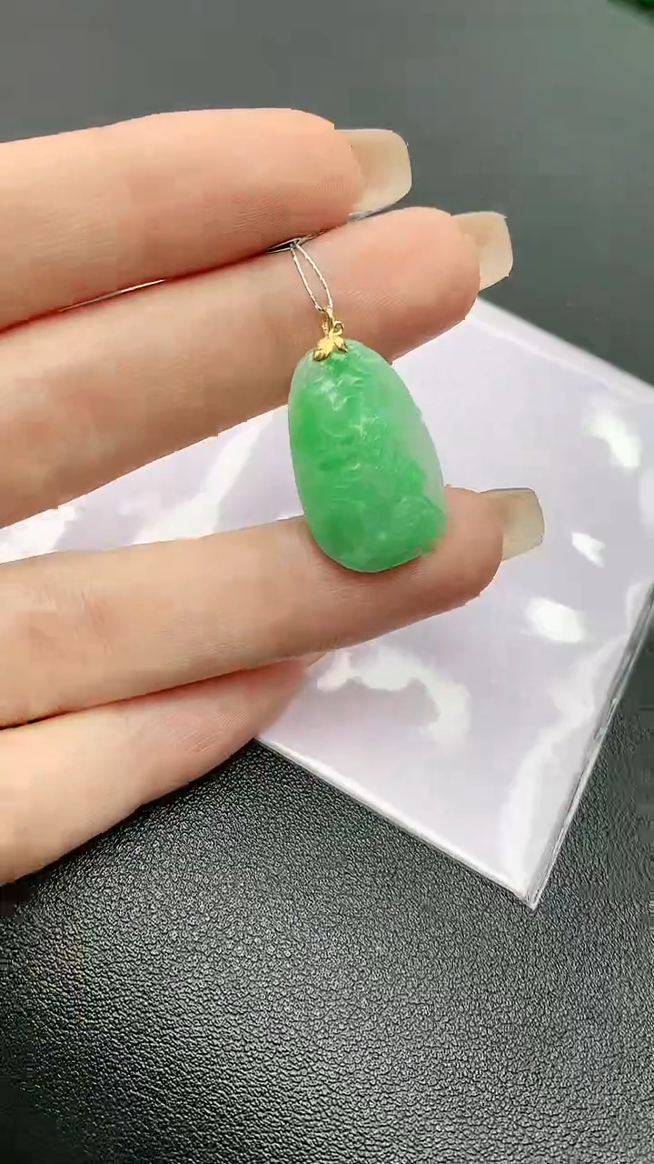 【闪购商品】翡翠颈饰18K金镶嵌赠礼盒证书 珍珍