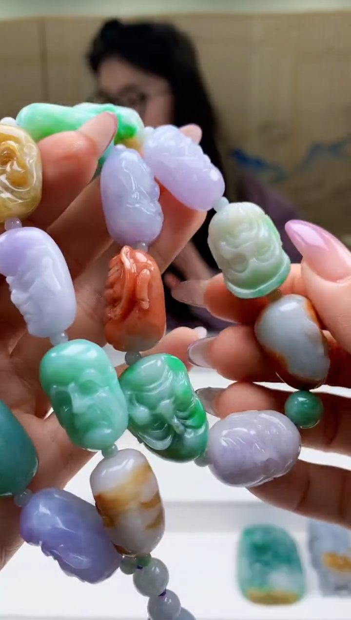 【闪购商品】定制翡翠未镶嵌5156ty-毛货珠链185