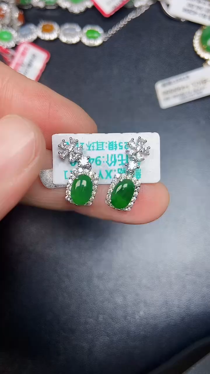 银S925镶嵌戒指翡翠9700