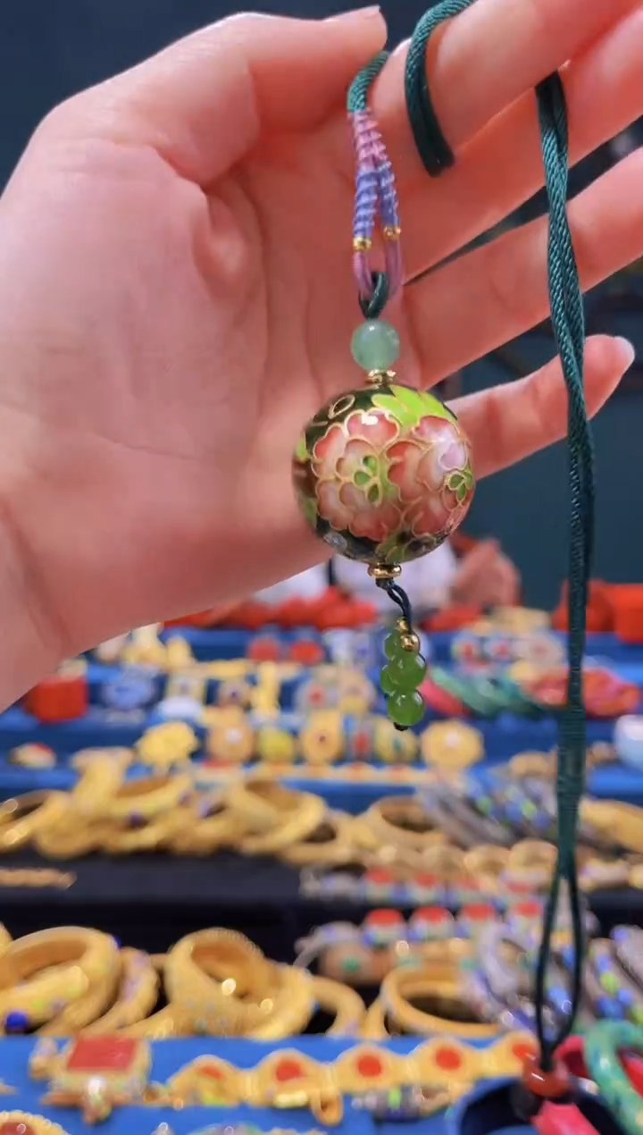 【闪购商品】景泰蓝3.0大珠项链墨绿色