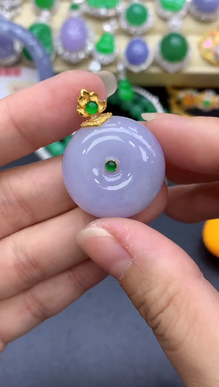 颈饰18K金镶嵌翡翠227-中国好珍宝