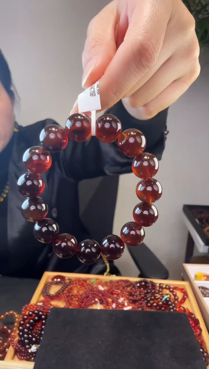 手链琥珀未镶嵌爱****后琥珀手串