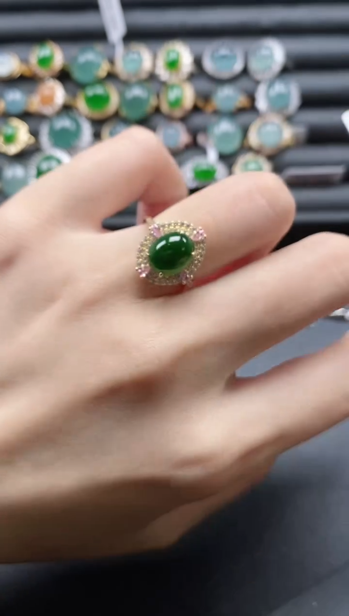 【闪购商品】翡翠戒指银S925镶嵌51511