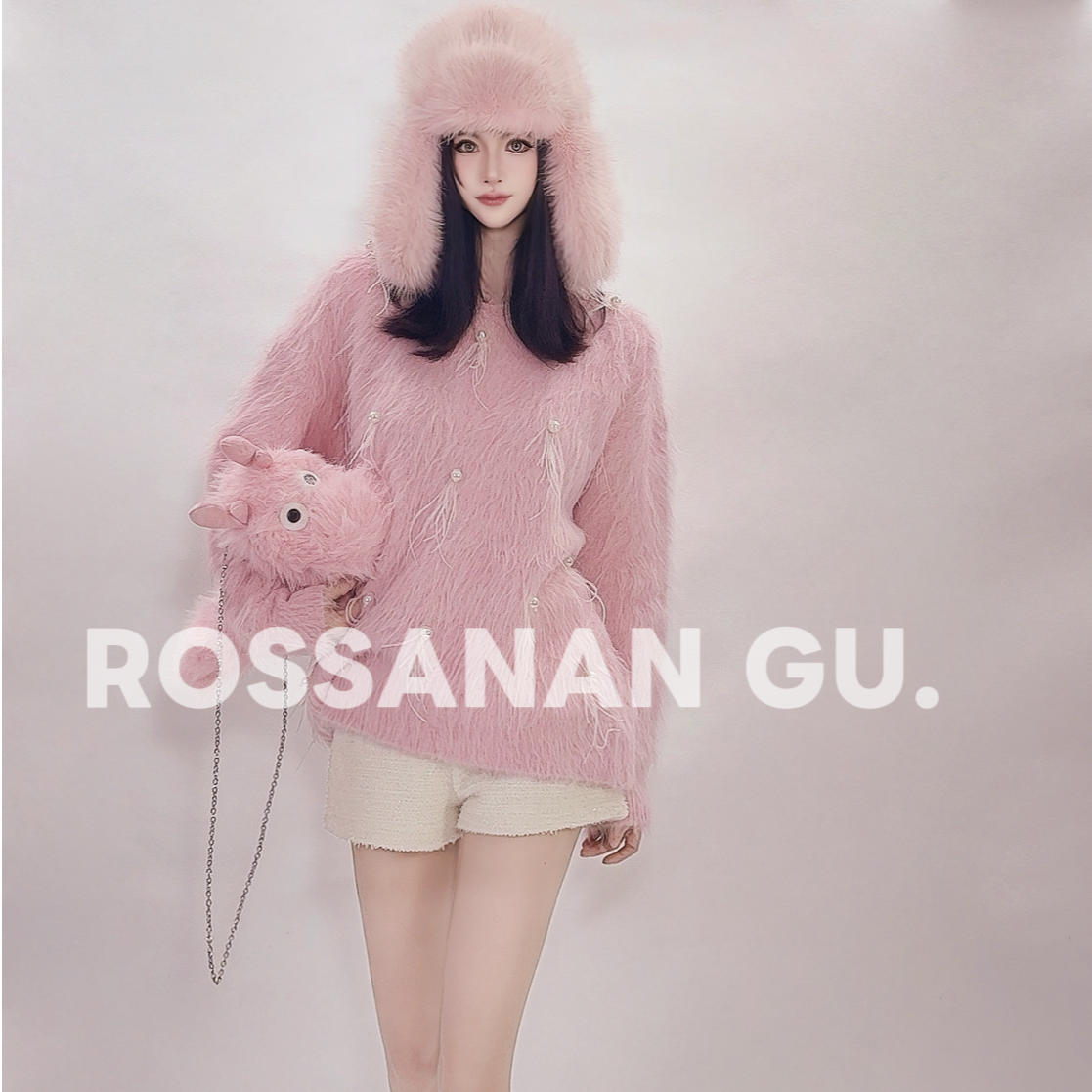 ROSAN【情书】高级工坊秘鲁阿尔帕卡苏力羊驼千金名媛温暖羽毛外套