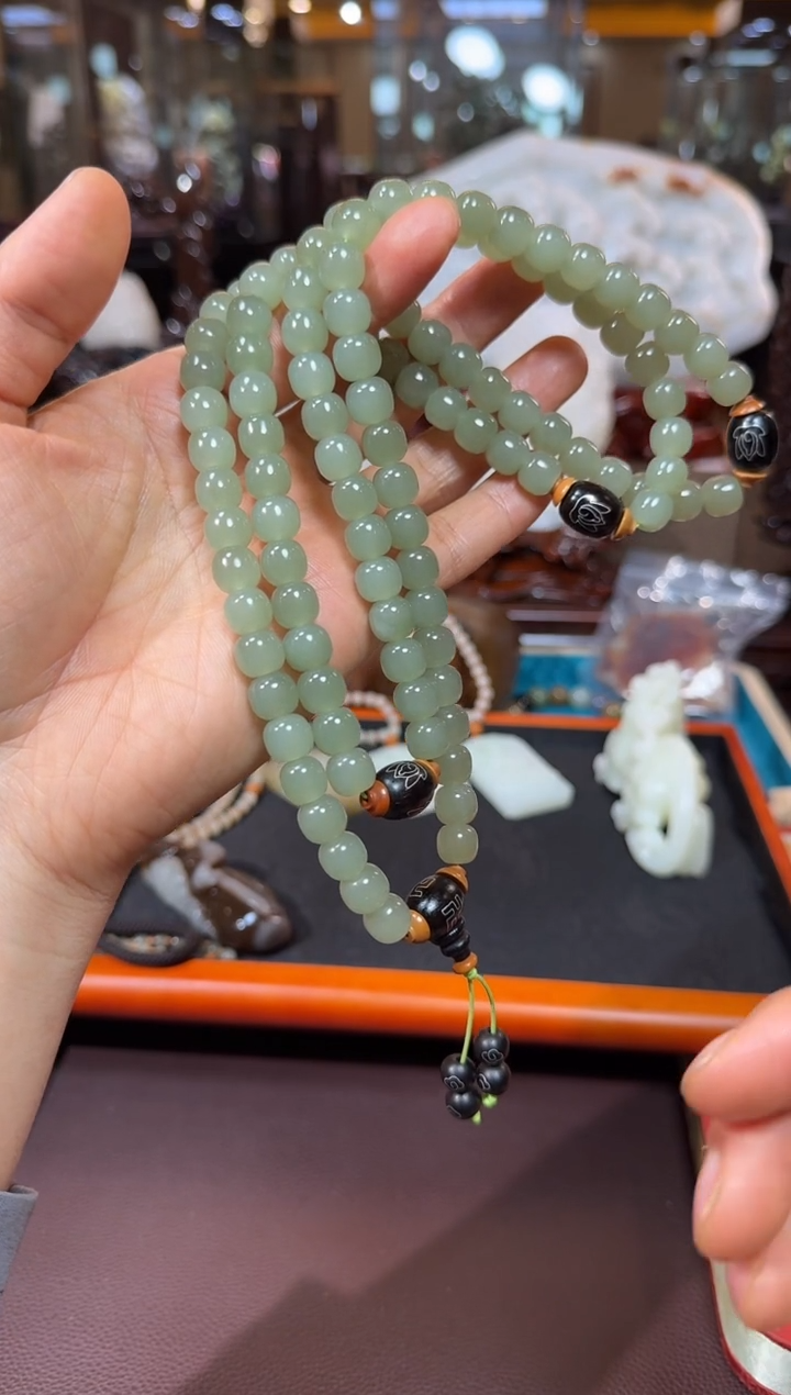 项链未镶嵌和田玉108项链