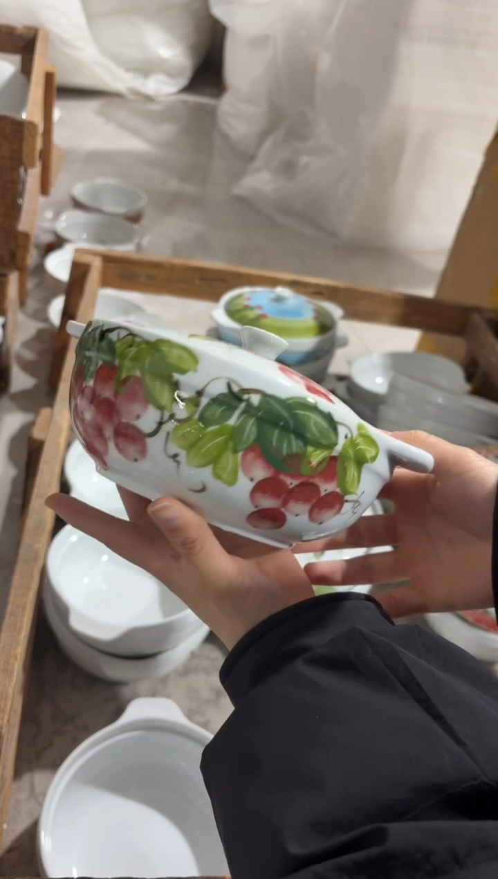 老*景德镇高温陶瓷食品级手绘釉中彩-泡面碗