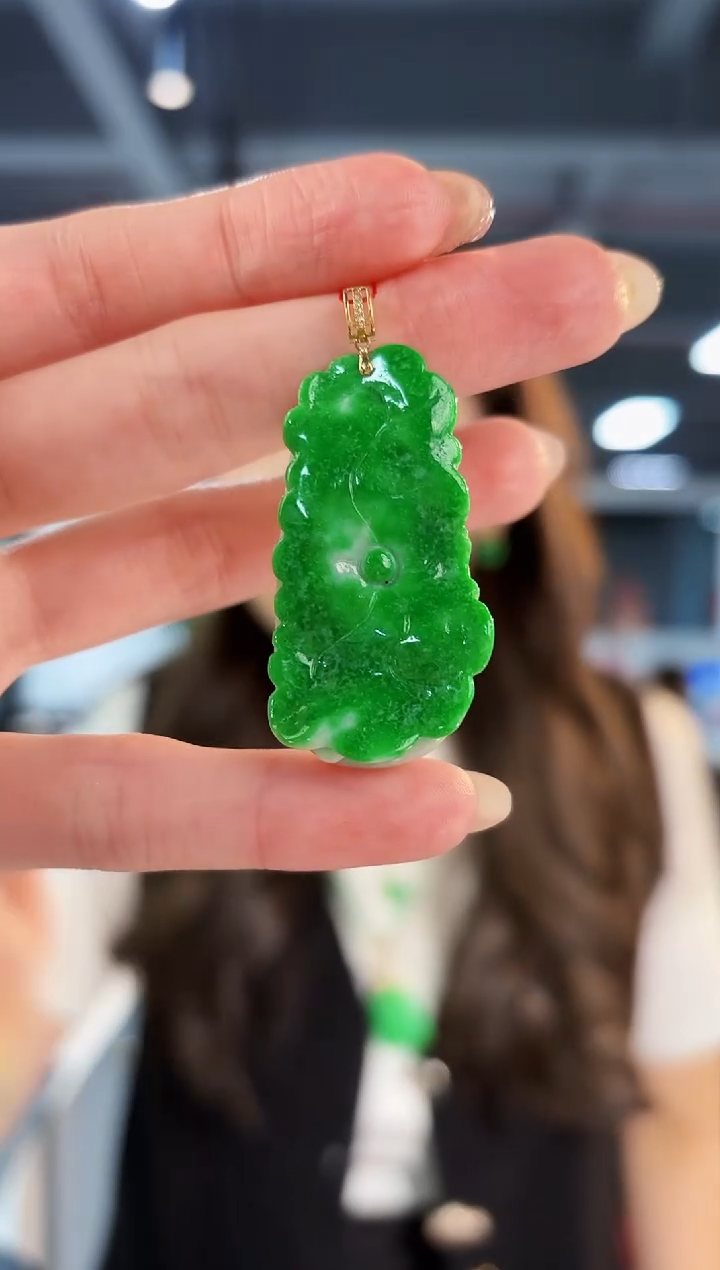 【闪购商品】翡翠颈饰18K金镶嵌缅料A货/支持复检/一件