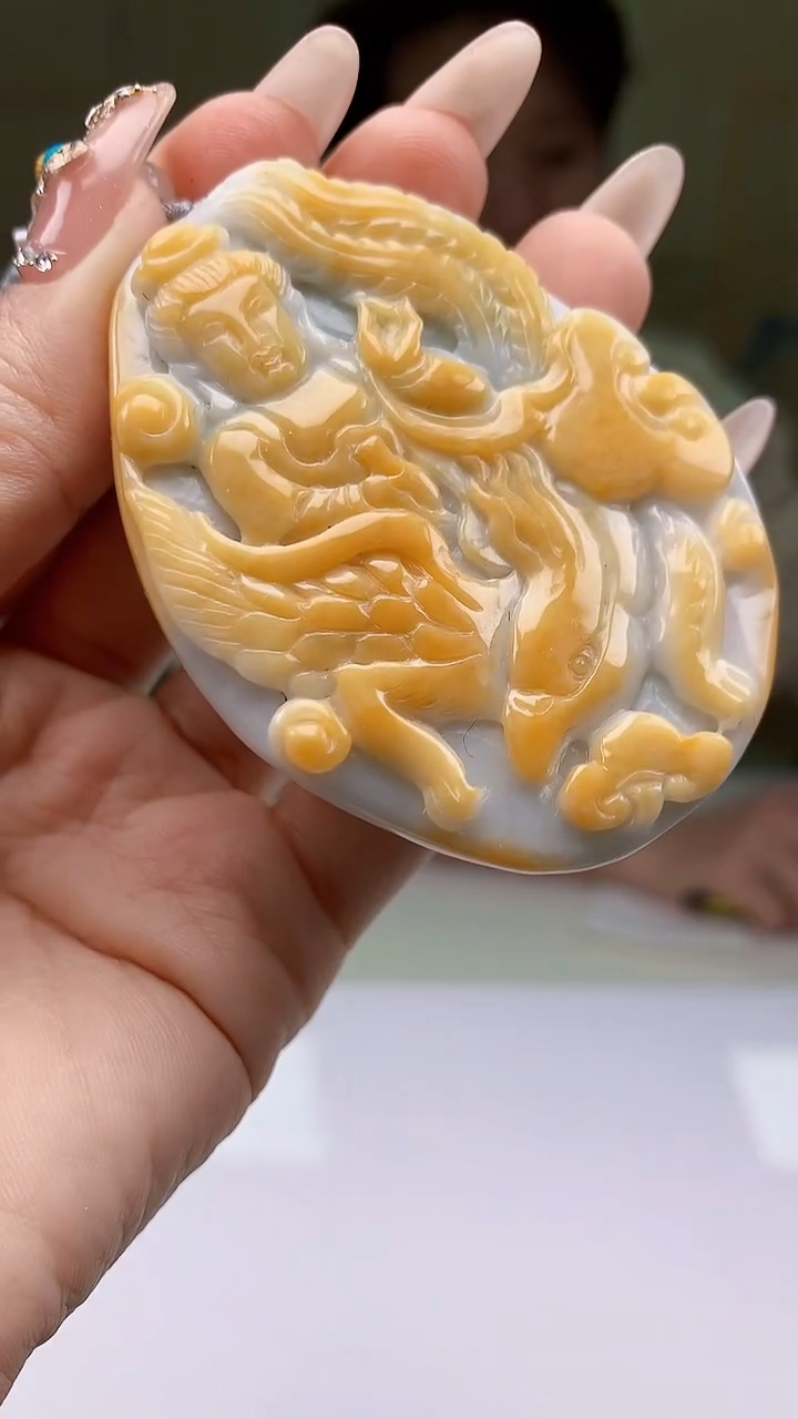 【闪购商品】定制翡翠未镶嵌1502ty-毛货挂件88