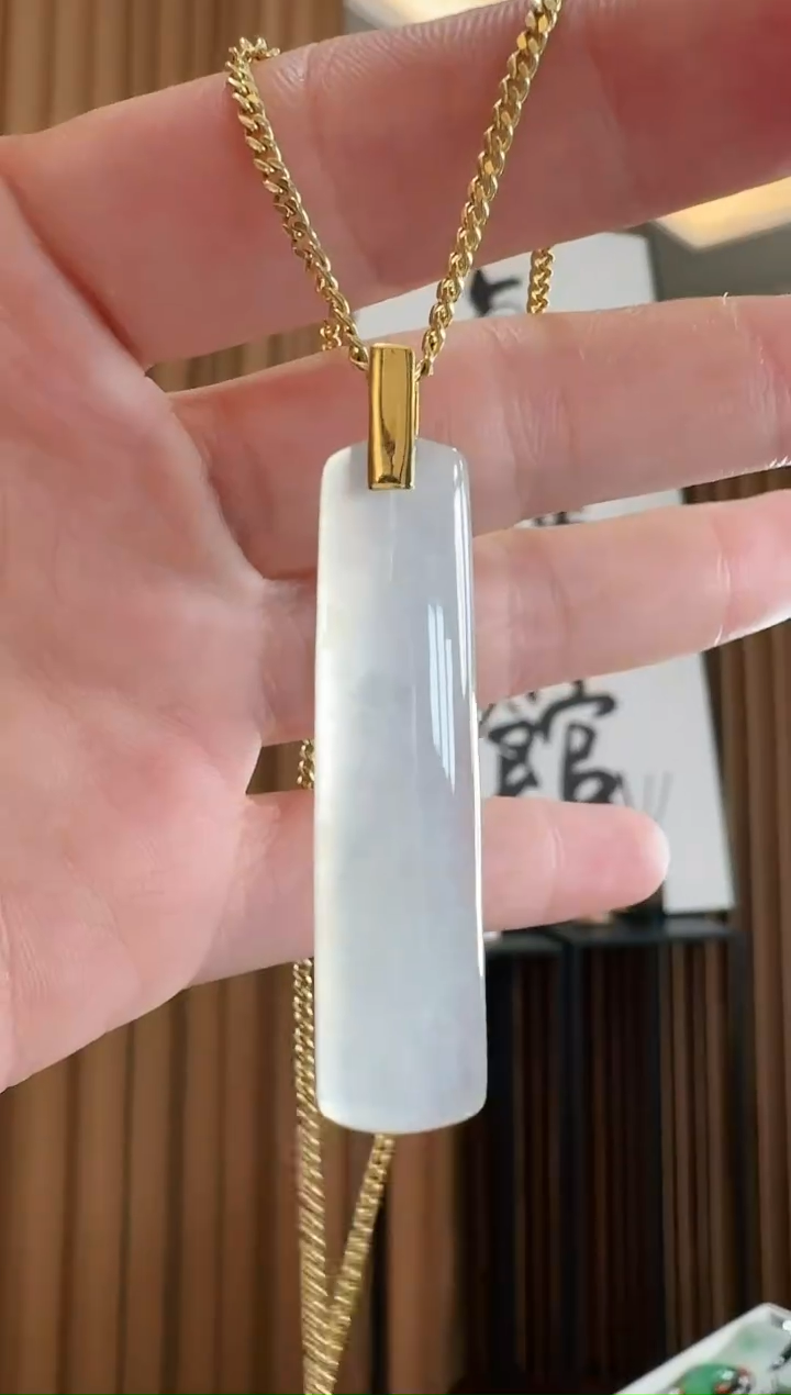 吊坠(不含链)18K金镶嵌翡翠吊坠