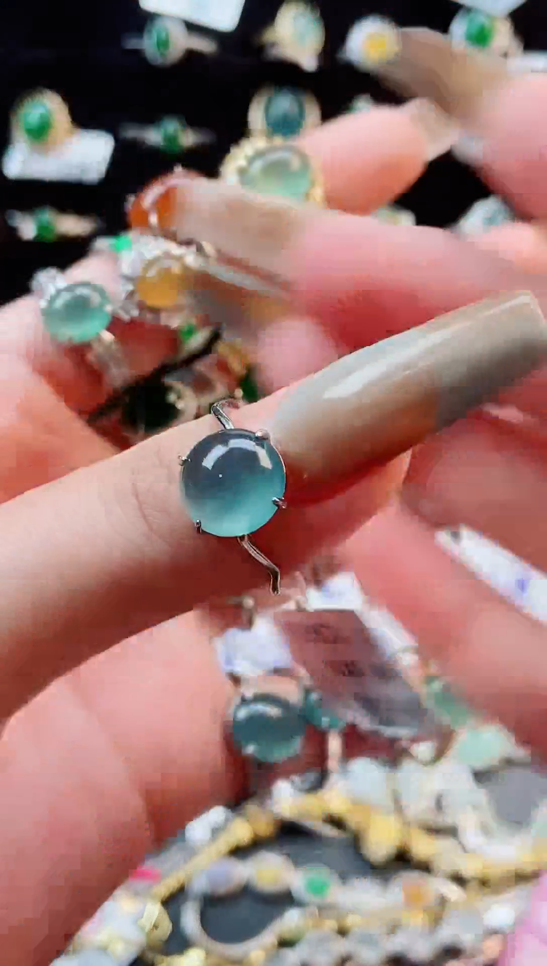 【闪购商品】翡翠戒指银S925镶嵌戒指158