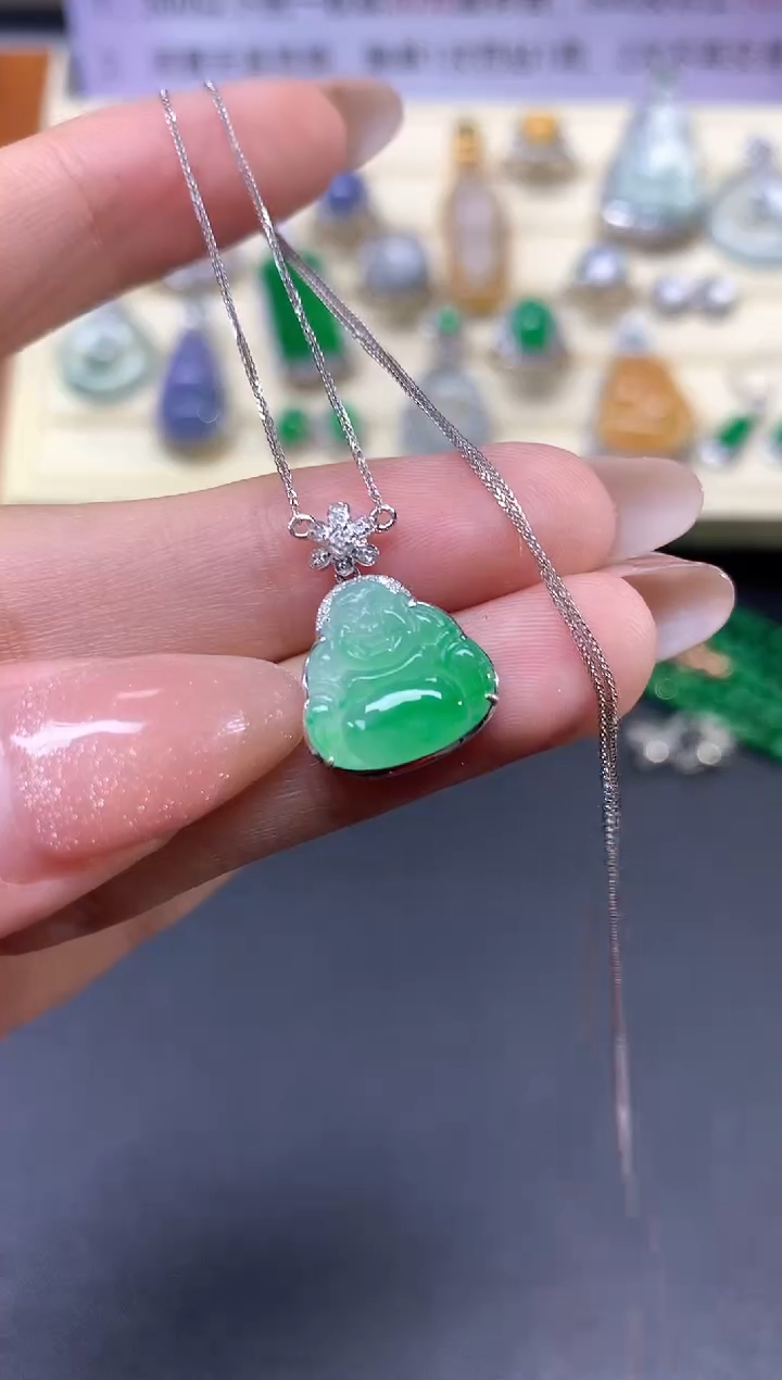 【闪购商品】翡翠套链18K金镶嵌套链|2700+270