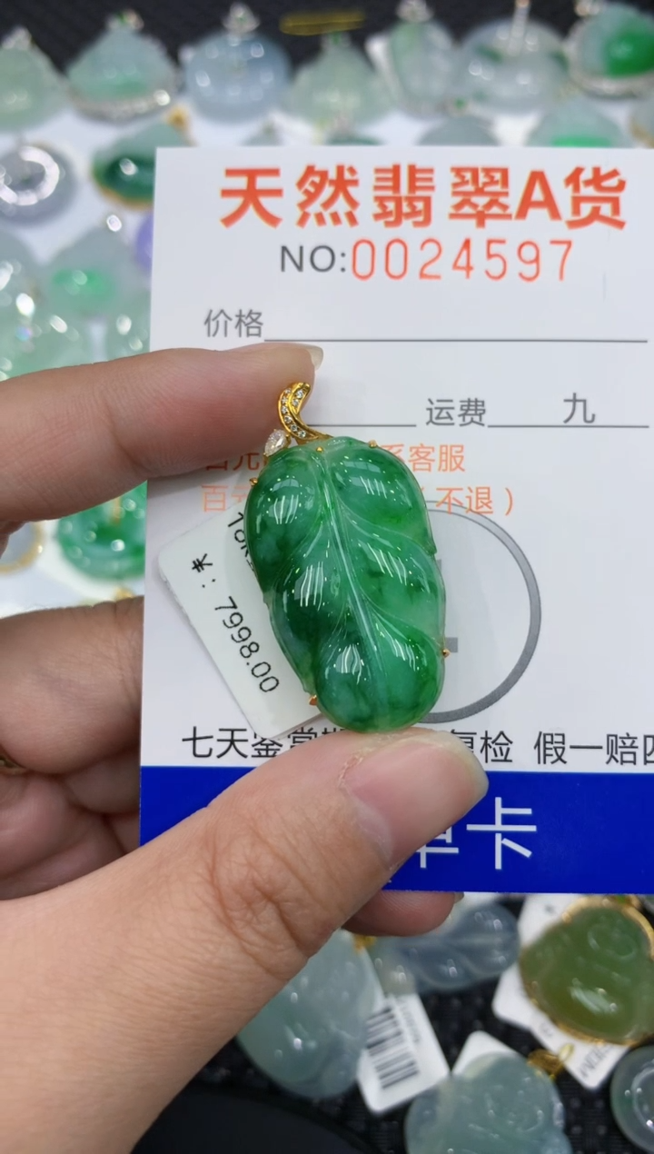 【闪购商品】翡翠颈饰18K金镶嵌1111111111