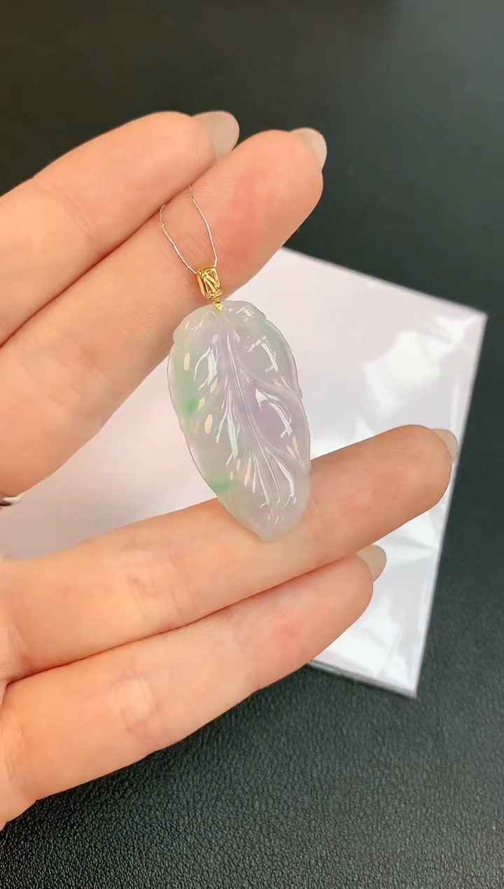 【闪购商品】翡翠颈饰18K金镶嵌赠礼盒证书 珍珍