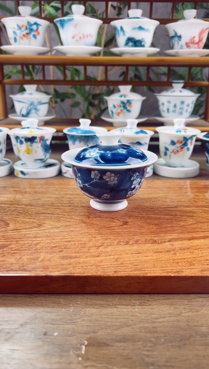 【闪购商品】微瑕冰梅二才元宝盖碗