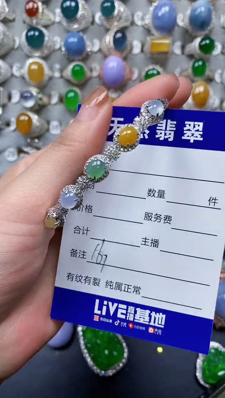 【闪购商品】翡翠手镯银S925镶嵌0161