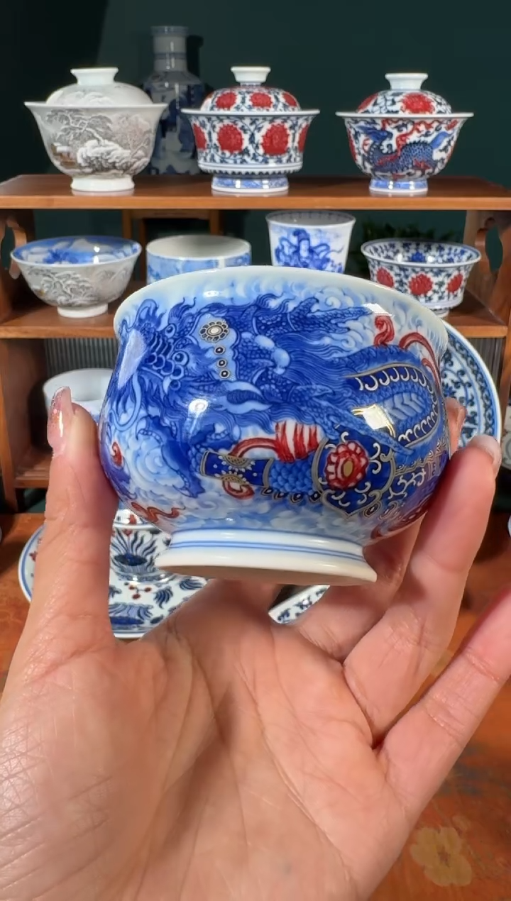 【闪购商品】杯永明尚玩错金银铠甲龙炉式杯