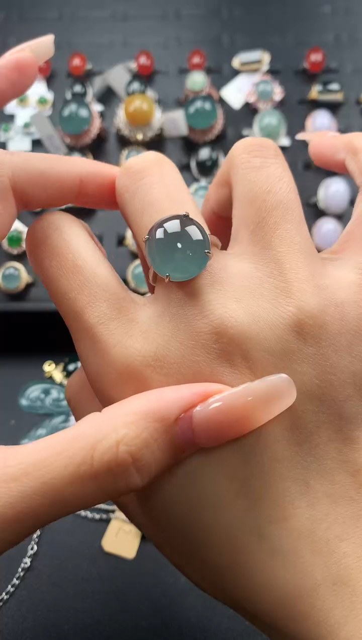 【闪购商品】翡翠戒指银S925镶嵌436436534643653