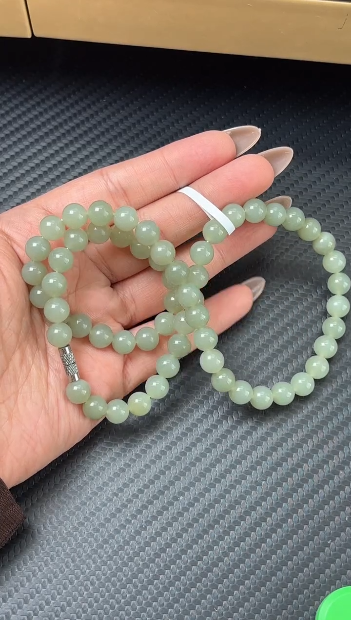 项链未镶嵌和田玉且末近矿微色差妈妈链卡8