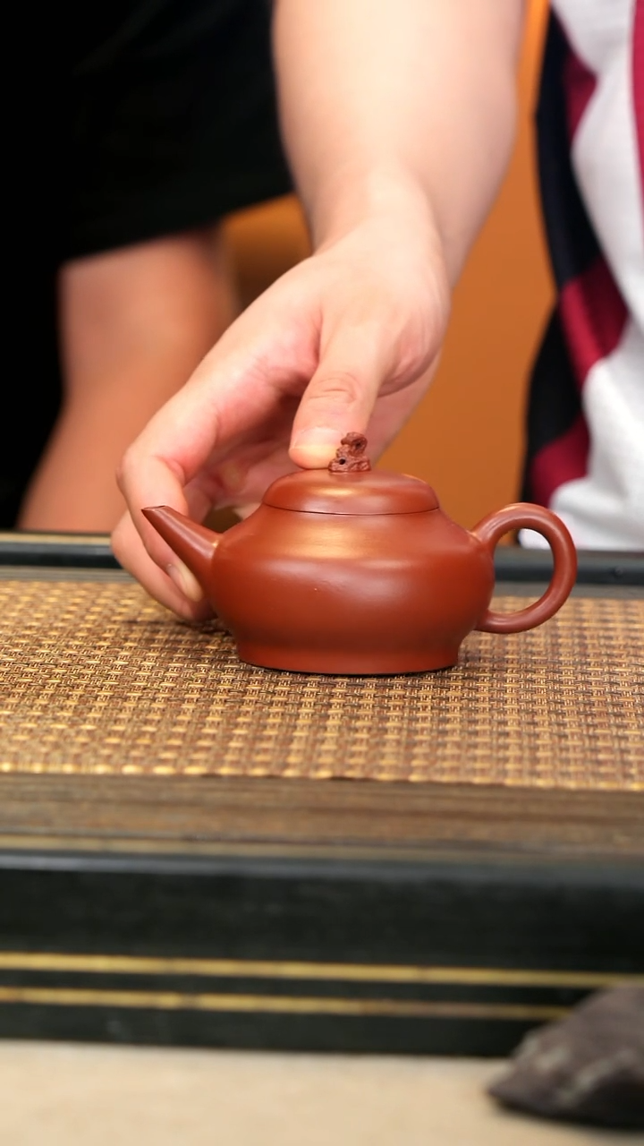 茶壶紫砂ZCJ73《太湖石·水平》朱泥