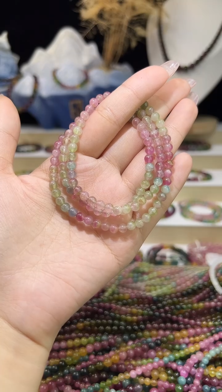 【闪购商品】碧玺/未镶嵌4mm+碧玺多圈多样性发货