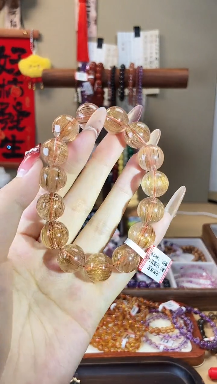 【闪购商品】水晶手串未镶嵌14mm红铜发