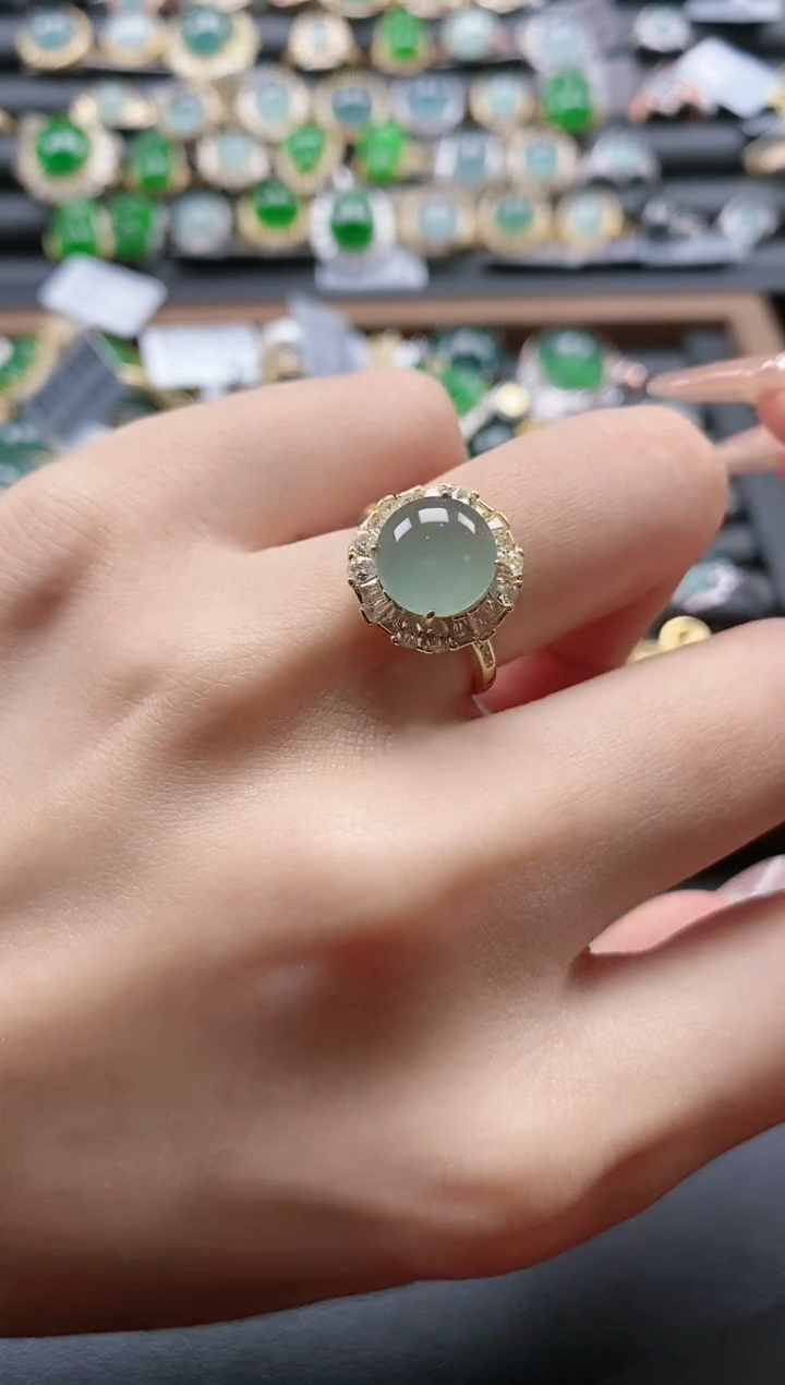 【闪购商品】翡翠戒指银S925镶嵌51151