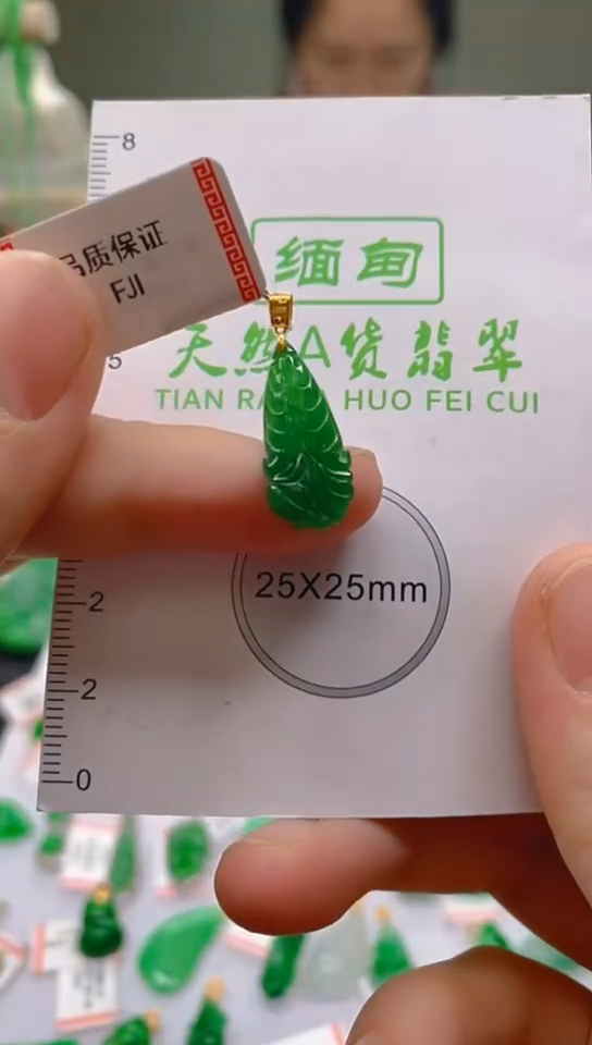 【闪购商品】翡翠颈饰18K金镶嵌天然翡翠A货，一物一证