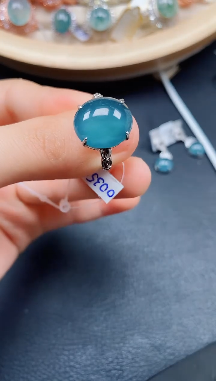 【闪购商品】翡翠戒指银S925镶嵌翡翠
