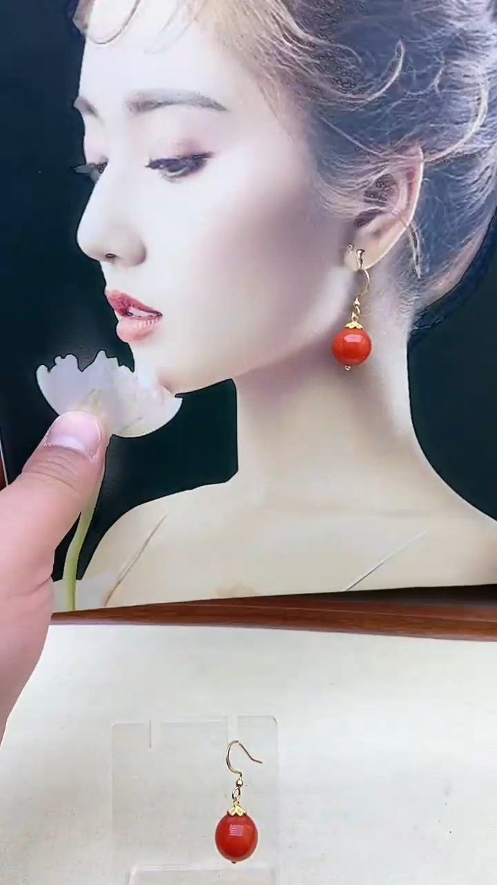 【闪购商品】翡翠耳饰14K金镶嵌40号