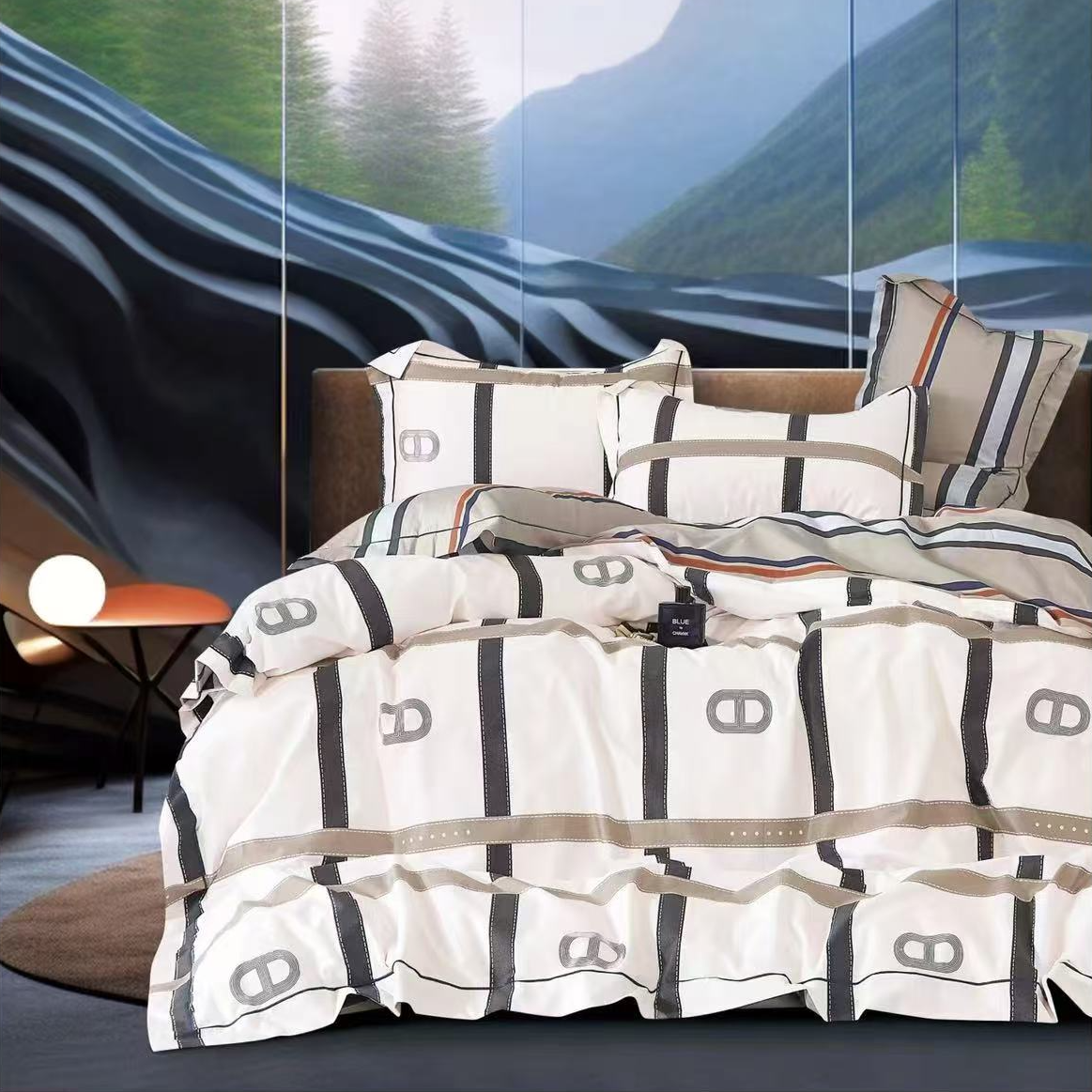 C7455 纯棉60s铂金133*76标准四件套 铂雅200*230轻奢高档简约风