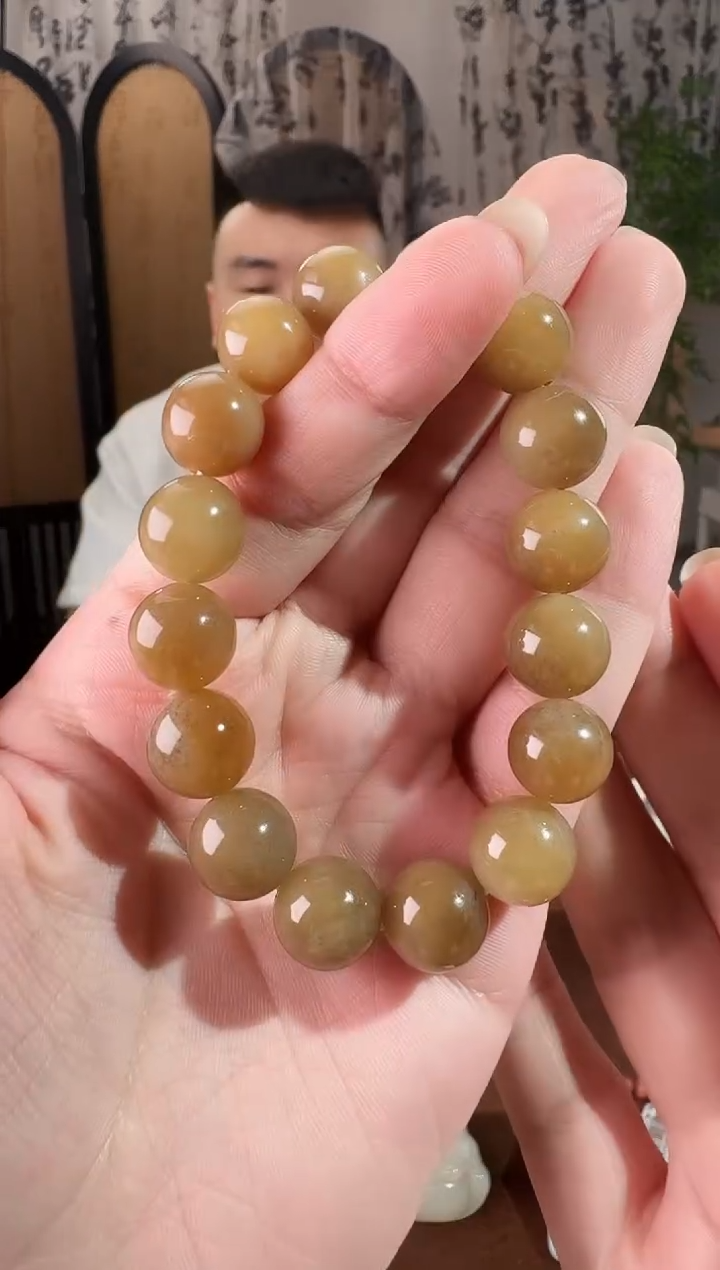 未镶嵌手串和田玉红油糖手串 12mm