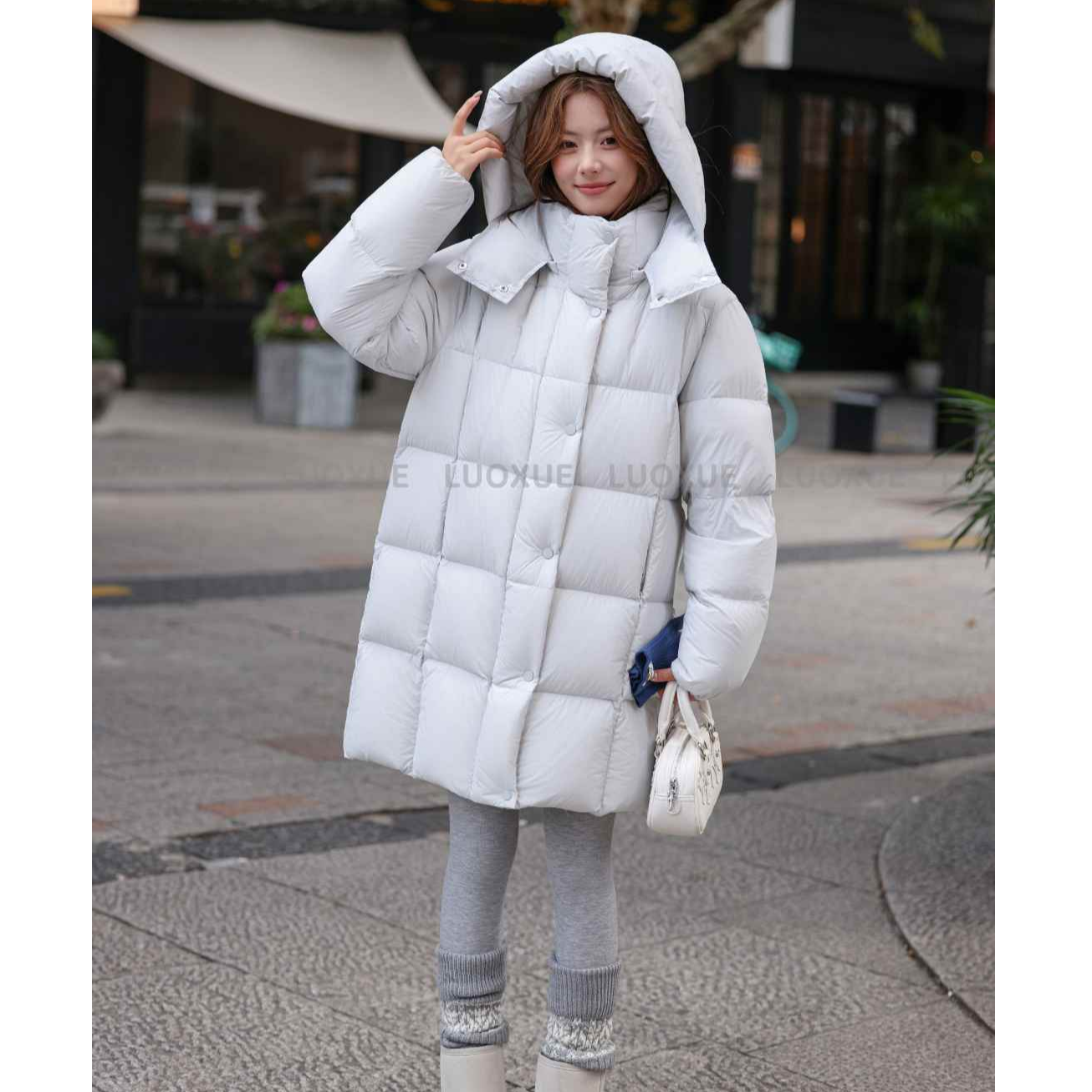 【ANMOiIII】保真95绒零重力中长款羽绒服 95白鸭绒简约百搭羽绒服