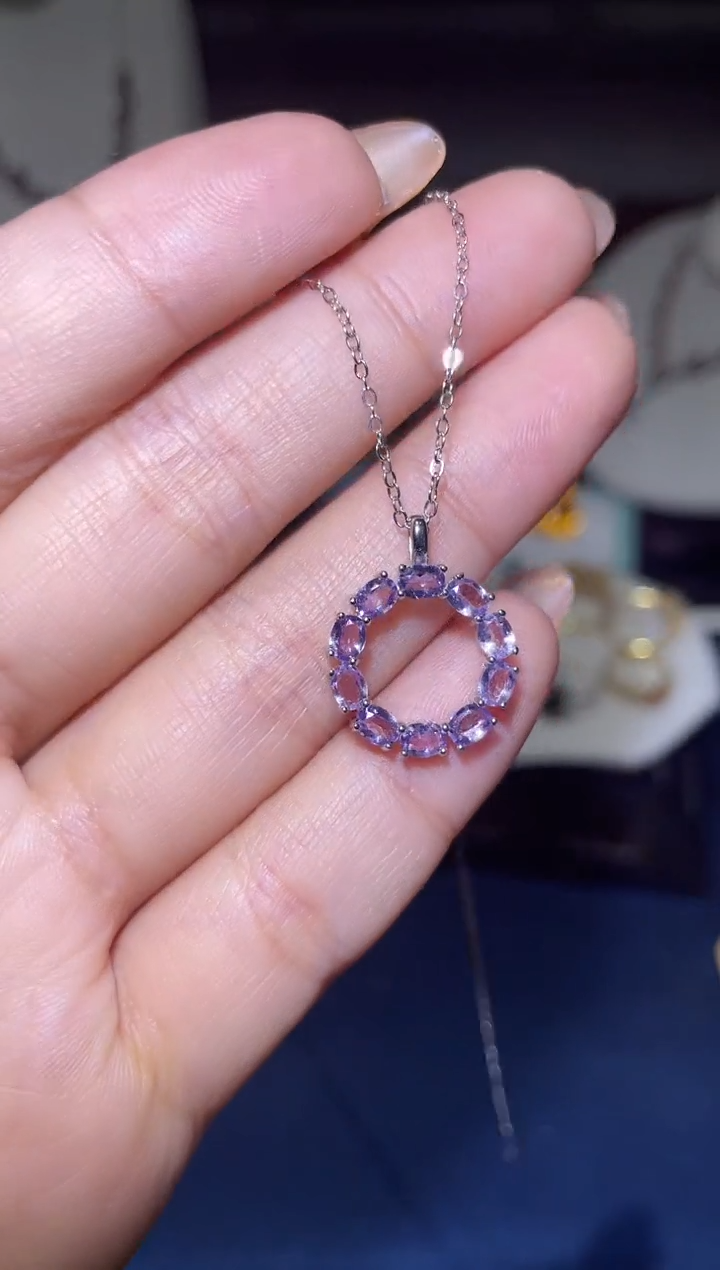 【闪购商品】紫晶颈饰银S925镶嵌1111