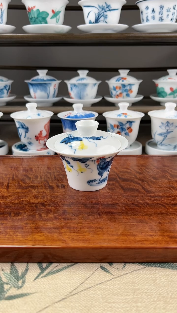 微瑕公鸡二才马蹄盖碗130ml