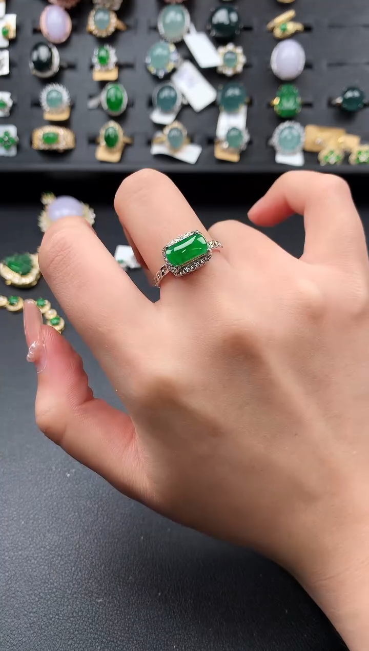 【闪购商品】翡翠戒指银S925镶嵌5124214