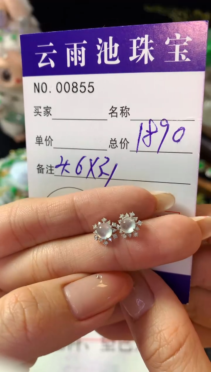 18K金镶嵌翡翠耳饰翡翠