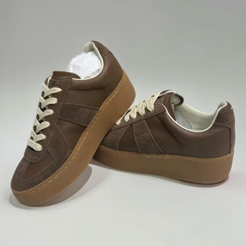 厚底真皮复古百搭时尚潮流四季休闲女款德训鞋