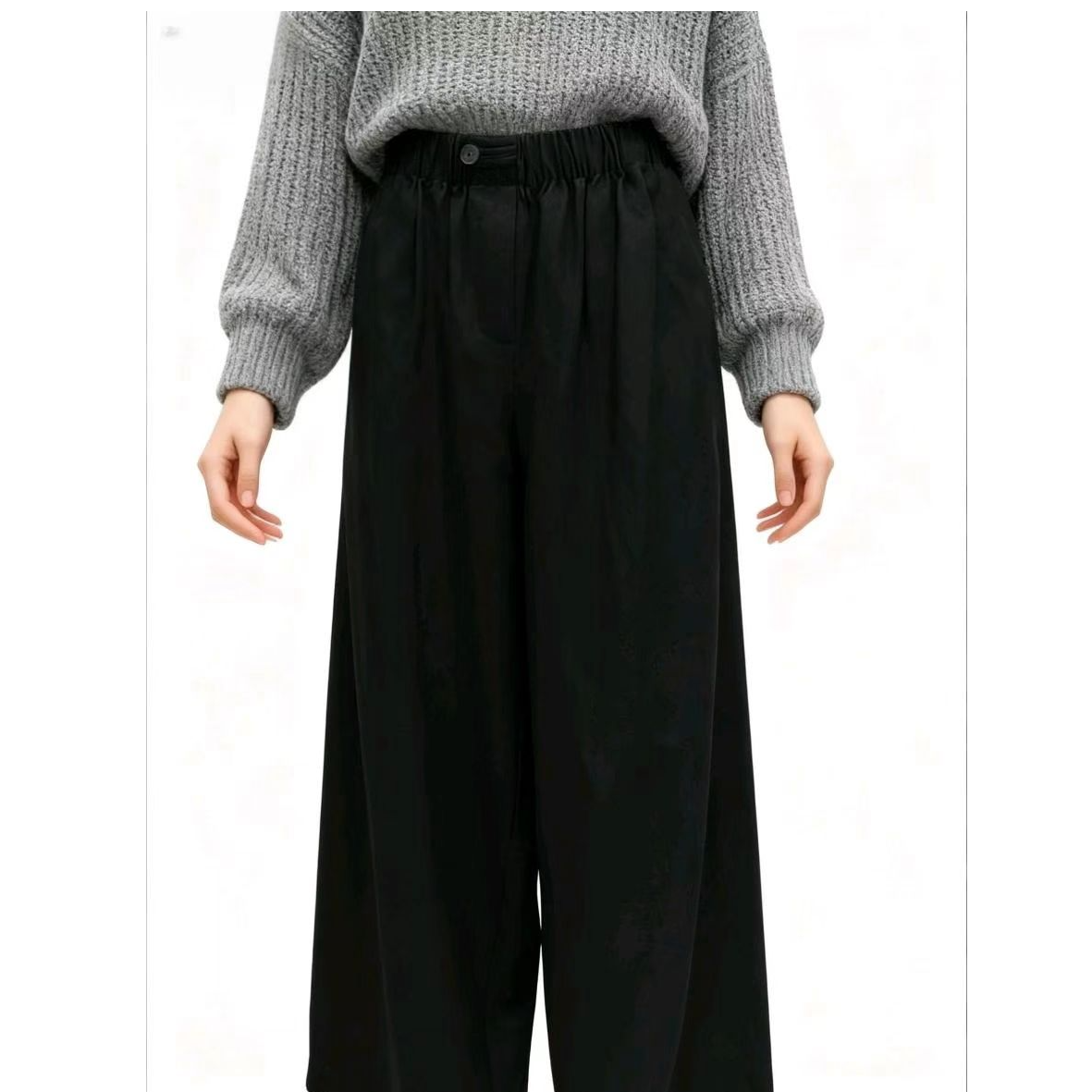 断码棉麻九分裤直筒裤休闲风休闲裤运动舒适休闲黑色宽松时尚